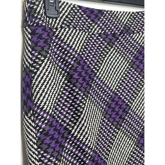 Loft Petite 4P Purple Black Plaid Mini Skirt Tweed Fall Workwear - Picture 4 of 12